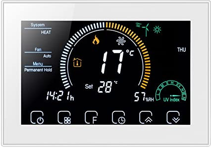 Termostato Nest RS485 y Módbus Rtu Dispositivo inteligente Aire acondicionado central Termostato Controlador de temperatura de 3 velocidades de ventilador de ventilador ( Color : Bianco , Size : 2P NO