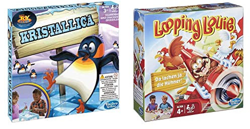 Hasbro Kristallica, Kindgerechtes Geschicklichkeitsspiel Ab 3 Jahren & Looping Louie Kinderspiel, lustiges 3D Spiel, Partyspiel für Kindergeburtstage, Gesellschafts- & Familienspiel, ab 4 Jahren