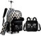 HTgroce Rucksäcke Mädchen Schultaschen Trolley, Grundschule Trolley Rucksack mit Lunchtasche Federmäppchen 3 in 1 Schultaschen-Sets Rucksack Trolley Mädchen Die Katze