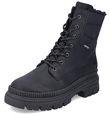 Rieker Damen Schnürstiefeletten Y9331, Frauen Stiefeletten, wasserabweisend, riekerTEX,Boots,Stiefel,Bootee,Booties,schwarz (00),41 EU / 7.5 UK