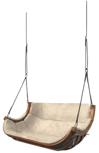 4IQ Outdoor Hängesessel ohne Gestell für Kinder und Erwachsene 157x75x9 cm - Hängestuhl Outdoor Wetterfest mit Kissen - Hanging Chair 2 Personen - Hängesitz Indoor - Hänge Sessel Garten