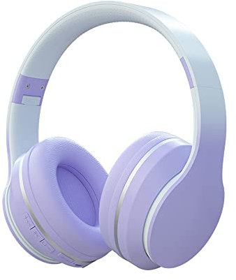 Usoun Cuffie Wireless Over-Ear,Cuffie per Bambini Bluetooth Senza Fili,cuffie bambini con Microfono,HiFi Stereo,Cuffie Wireless e Cablate,Micro SD/TF per Bambini/bambino/Adulti/Telefono/PC(Viola)