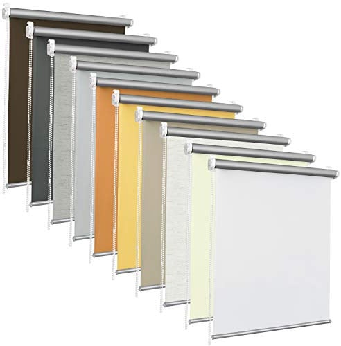 ROLLMAXXX Verdunkelungsrollo ohne Bohren 90x220 cm Grau | Thermorollo Klemmfix für Fenster & Balkontüren, Fensterrollo mit Kettenzug, Lichtundurchlässig & Isolierend