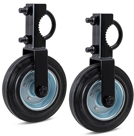 VIVIDA Gate Wheels for Metal Tube Gate, 6 Gate Wheel Gate Support Wheel with 1-5/8 Thru 2 Gate Frames, Heavy Duty Gate Helper Wheel for Chain Link Fence Swing Gate, Black, 2 PCS