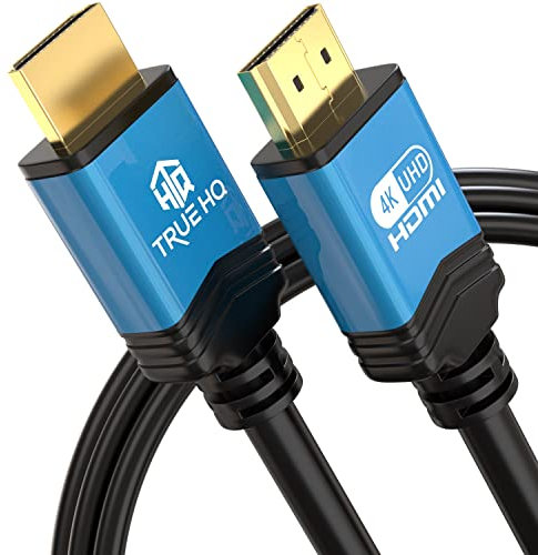 True HQ 4K Long HDMI Cable 6M HDMI Lead | Designed in the UK | Ultra High Speed 18Gbps HDMI 2.0 Cord Ethernet | 4K@60Hz Ultra HD UHD 2160p HD ARC 3D | Compatible with PS5 Xbox CCTV SKY Projector