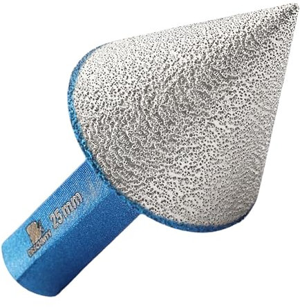 Fresa de Diamante 25mm - BRSCHNITT Broca de Chaflán para Agrandar Agujeros en Baldosas Porcelana Mármol Cerámica Granito con Mango Hexagonal…