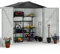 YITAHOME Gartenhaus, abschließbar, verzinktes Metall, Outdoor-Schuppen, wasserdicht, mit 4 Lüftungsschlitzen für Fahrrad, Werkzeug, Rasenmäher, Dunkelgrau, 171 x 118 x 184 cm