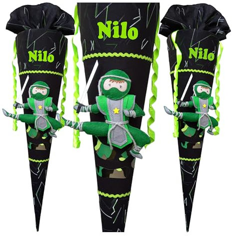 Schultüte passend zum Step by Step Ninja Kimo für Jungen, genäht, benutzerdefinierte