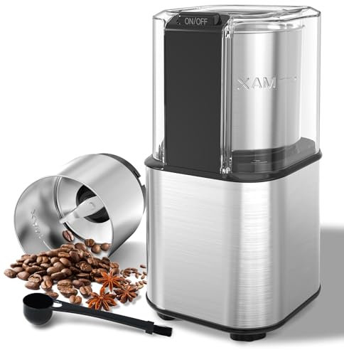 OMISOON Moulin à Café Électrique, 60g Broyeur Cafe Grain, 150W Moulin a Cafe avec 1 Bol Amovible en Acier Inoxydable, pour Noix, Poivre, Épices, Graines de lin