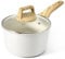 GiPP Nonstick Sauce Pan with Lid - 3.6L Small Sauce Pot Non Stick Cooking Pot with Stay-Cool Handle, Kitchen Pots Granite Saucepan Induction Compatible, PFOA Free(White, 20cm)