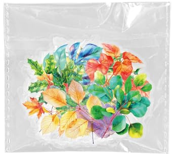 Mistree 50 Aufkleber Transparent Blatt, Sticker Frühling Magisch für Fotoalbum Deko,4-5 CM