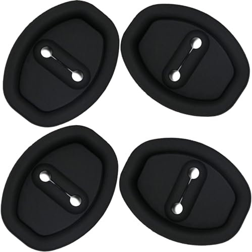 4PCS Car Silicone Door Latch Protective Cover,Car Door Lock Latches Cover Protector,Silent Shock Pads Silicone Car Door Lock Protective Cover,Rust Prevention, Easy Installation (Black)