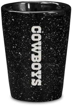 Rico Industries NFL Football Dallas Cowboys Keramik-Schnapsglas für Fans, Lasergravur in Team-Farbe, Einzelschnapsglas, 57 ml
