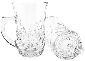 6er Gläser-Set Stella Teegläser mit Henkel 155 ml Trinkgläser Transparent