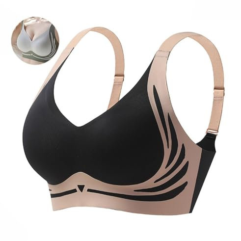 Bh Damen Mit Bügel Haltungskorrektur Weich Haltungskorrektur Rücken Herren Square Neck Bustier Seamless Bh Damen Mit Polster Push Up Bh Ohne Buegel Yoga Fitness Bügelloser Push Up Bh Schwarz L
