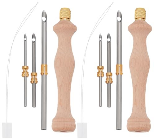 FREEBLOSS 2 Set 2mm 3mm 5mm Punch Needle Starter Kit Einstellbare Teppich Punch Needle Kit Punch Needle Sticksets Punch Needle Tool Kit Für Anfänger Stickgarn Kreuzstich