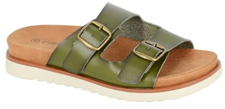 Cipriata L651 TIBERIA Womens Twin Buckle Strap Mule Sandal