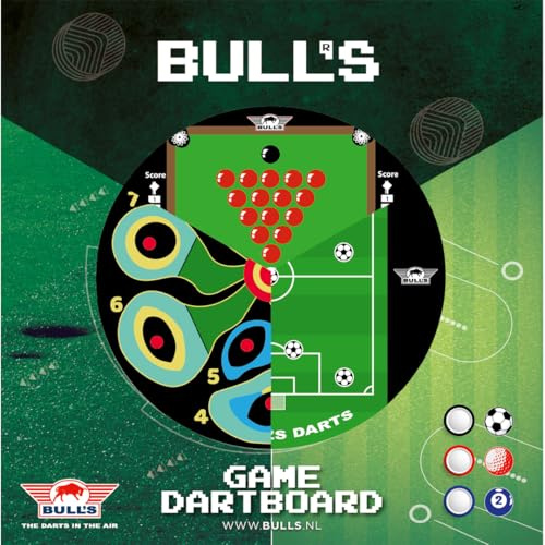 Bull's Spielbrett Fußball Dartscheibe für Wandmontage, Präzision, 46 cm