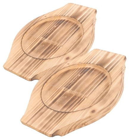 SHOWERORO 2piezas Platillos De Madera Antiadherentes Almohadillas para Cuencos De Piedra Versátiles para Cocina y Sopa