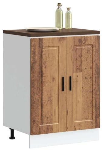 Mueble de cocina de madera antigua, estilo vintage, mueble de cocina de madera