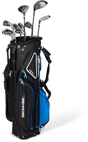 Benross HTX2 Golf Clubs Full Set with Cart Bag, Driver, Fairway Wood, Hybrid, Irons 5-SW, Mallet Putter - Graphite Shafts, All-Weather Grips, Trolley Bag- Golf Club Sets for Men