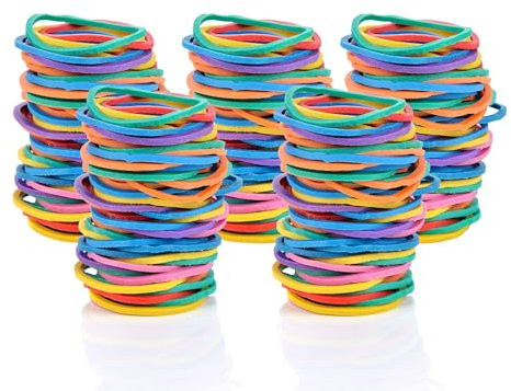 Lizzy 150 Pack (100g) Strong Elastic Rubber Bands 5cm Dia Sturdy Thick & Stretchable Colored for Home Kids, Women, Girls, Office, School, Craft, Bank Everyday use, Thick Paper Wristband (100, Grams)