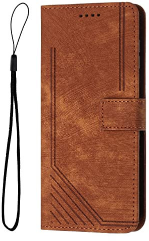 Ucikov Case for Apple iPhone XS Max, Leather Wallet Case Scratch Resistant Skin Feel Flip Cover with Magnetic Cover for Apple iPhone XS Max, Brown