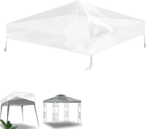 Gazebo 3 x 3 m, impermeabile, stabile, resistente all'inverno, spessore 0,2 mm, 280 g/㎡, in PVC, trasparente, copertura per gazebo, copertura di ricambio per tenda da giardino, gazebo pieghevole