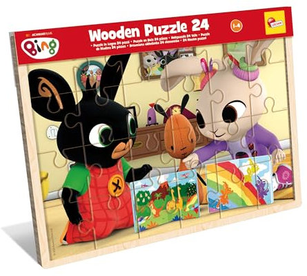 Lisciani - BING Wooden Puzzle - For Children from 1 year - 24 Wooden Pieces - Easy to Assemble Puzzle - Very Large Pieces - Children's Toy Develops Fine Motor Skills - 1 to 4 years