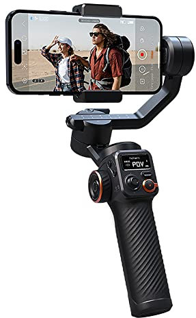 Horett iSteady M6 Stabilizzatore cardanico per smartphone a 3 assi Anti-shake Phone Vlog Gimbal Schermo grande OLED girevole a 360° con custodia mini treppiede 400 g di carico utile di ricambio per