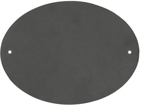 Nicola Spring Linea Oval Blank Slate House Sign with Wall Fixings - 20cm x 15cm - Black - 1x Home Cottage Garden Outdoor Wall Gate Name Front Door Number Plate Address Decor Welcome Plaques