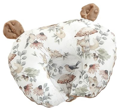 Babykissen Plagiozephalie Cotton,Baby-Kissen für den Kopf,Atmungsaktives,hilft EIN Plattkopfsyndrom vorzubeugen und zu behandeln,für 0-12 Monate Neugeborene,Nackenstütze für (Light Gray1, 22x28cm)
