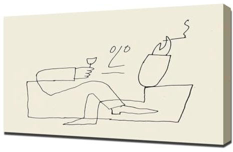Saul Steinberg Selbstporträt 1949 - Wandbild - Leinwanddruck auf Holzrahmen - perfektes Bild zur Wanddekoration