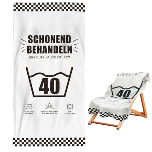 Sugeru handtücher für Geschenke zum 30|40|50|60 Geburtstag Frau/Mann, handtücher Baumwolle, beige handtüchers Bad, Strandhandtuch Schnelltrocknend 160 x 80cm (40)