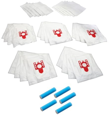 Reliapart Microfibre Vacuum Dust Bags and Filter Kit (20+10 Pack) + 5 Fresheners Compatible for Miele Solution, Sunflower, Super, TT2000, TT5000, Turbo 5000, Velvet 9917710