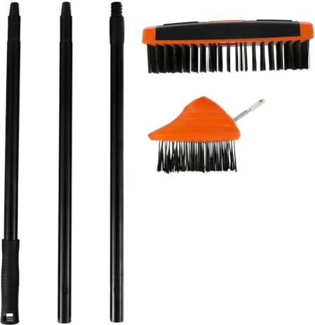 Onchdbfhuu Gartenrasenentfernungswerkzeug Bürste Unkrautentferner Gartenwerkzeug Verstellbarer 2 Bürstenköpfe Drahtbürste für Lockeren Boden