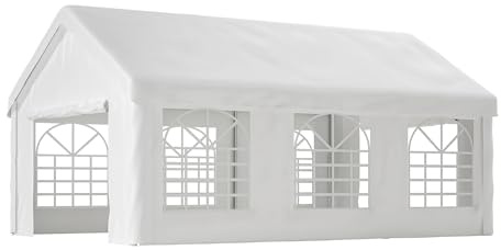 4x6m Garagenzelt, Zeltgarage mit Rolltor,PVC Plane Wasserfest und Sonnenfest Lagerzelt mit Rolltor Abnehmbare Seitenwände und Türen, Autozelt als Geräteschuppen für Auto, Motorrad, Boot