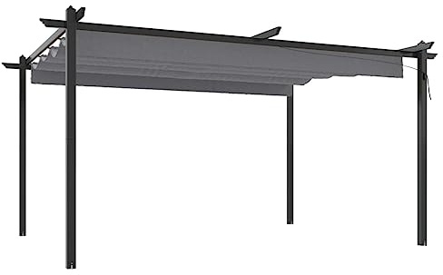 Pergola de Jardin, Tonnelle de Jardin avec Toit rétractable 4x3 m Anthracite