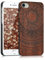 kwmobile Schutzhülle kompatibel mit Apple iPhone SE (2022) / iPhone SE (2020) / iPhone 8 / iPhone 7 - Hülle Handy aus Holz - Cover Case Handyhülle Indische Sonne Dunkelbraun