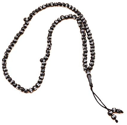 Kesheng Tasbih Gebetsperlen, muslimischer Islam, 99 Perlen, schwarz, Durchmesser 7 mm