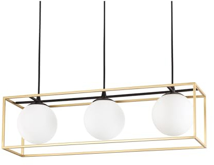 Ideal Lux 3 Light Pendant Bar Light Antique Brass