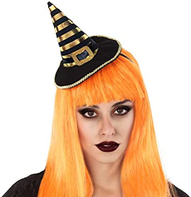 Generique - Haarband mit Minizylinder Kostüm-Accessoire für Erwachsene schwarz-Gold - Schwarz