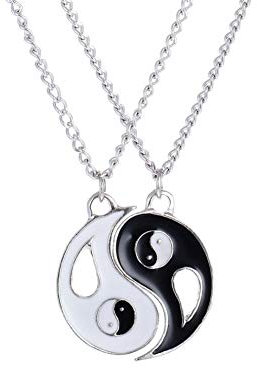 Yin Yang Schlüsselanhänger,Edelstahl Ying Yang Männer Kette,Ying Yang Kette für 2,Freundschaftsketten mit Gravur für 2,Tai Chi Anhänger,Yin Yang Halskette,Puzzle-Anhänger
