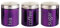 SQ Professional Stainless Steel Tea Coffee Sugar Canisters Sets of 3 Tea Caddy Sets for the Kitchen Storage Pots Jars Tea and Sugar Containers Purple (Amethyst)