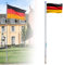 UISEBRT - Asta per bandiere in alluminio, 6,5 m, con bandiera della Germania, 150 x 80 cm, manicotto da 50 cm