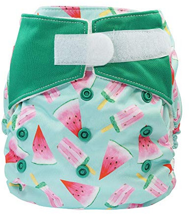 Blümchen All-in-One Bambus OneSize Stoffwindel Klettverschluss (3,5-15kg) mit Melonen