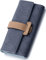 PAULO SERINI® Portefeuille pour Femme Grand | 9 Compartiments pour Cartes et fenêtre pour Carte d'identification | Porte-Monnaie élégant avec Poche zippée | Doux et Cuire 100% Vegan | Bleu foncé