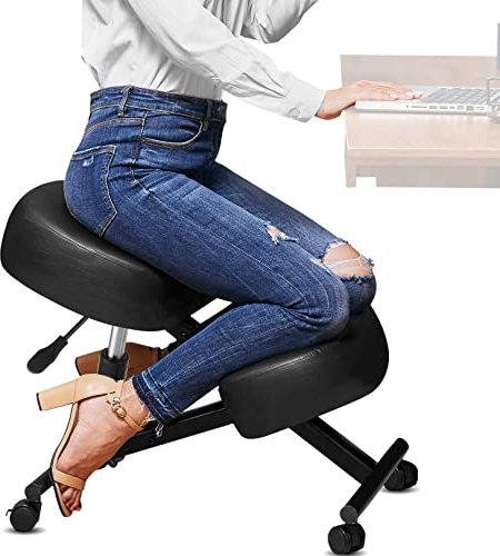 Himimi (Verbesserte Dickere Kniestuhl Ergonomischer Verstellbarer Kniehocker Haltungskorrekturstuhl Orthopädischer Kniestuhl für Zuhause und Büro