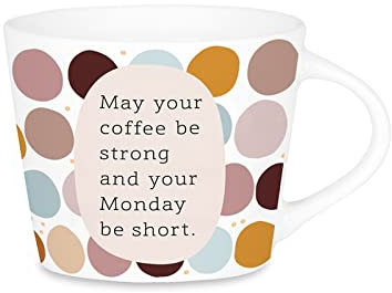 Grafik-Werkstatt Espresso-Tasse mit 100% Echtgold | Porzellan Tasse | 50 ml | coffe strong, monday short, Weiß