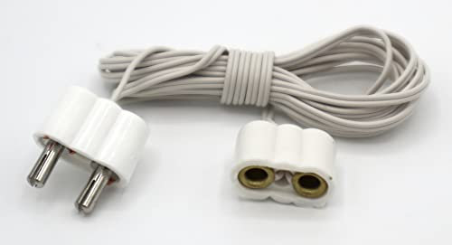 BELI-BECO 502 Verlängerungskabel 60cm - Doppelstecker und Buchse mit 8mm Stiftabstand und Stift-Ø: 2,6mm (Weiß)